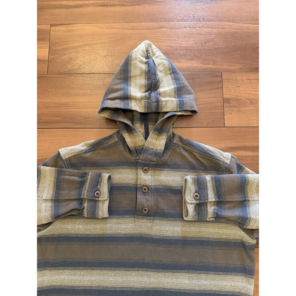 Dakota Dkota Grizzly Henley Hoodie Long Sleeve Shirt Brown Men's Size Medium - Picture 9 of 11